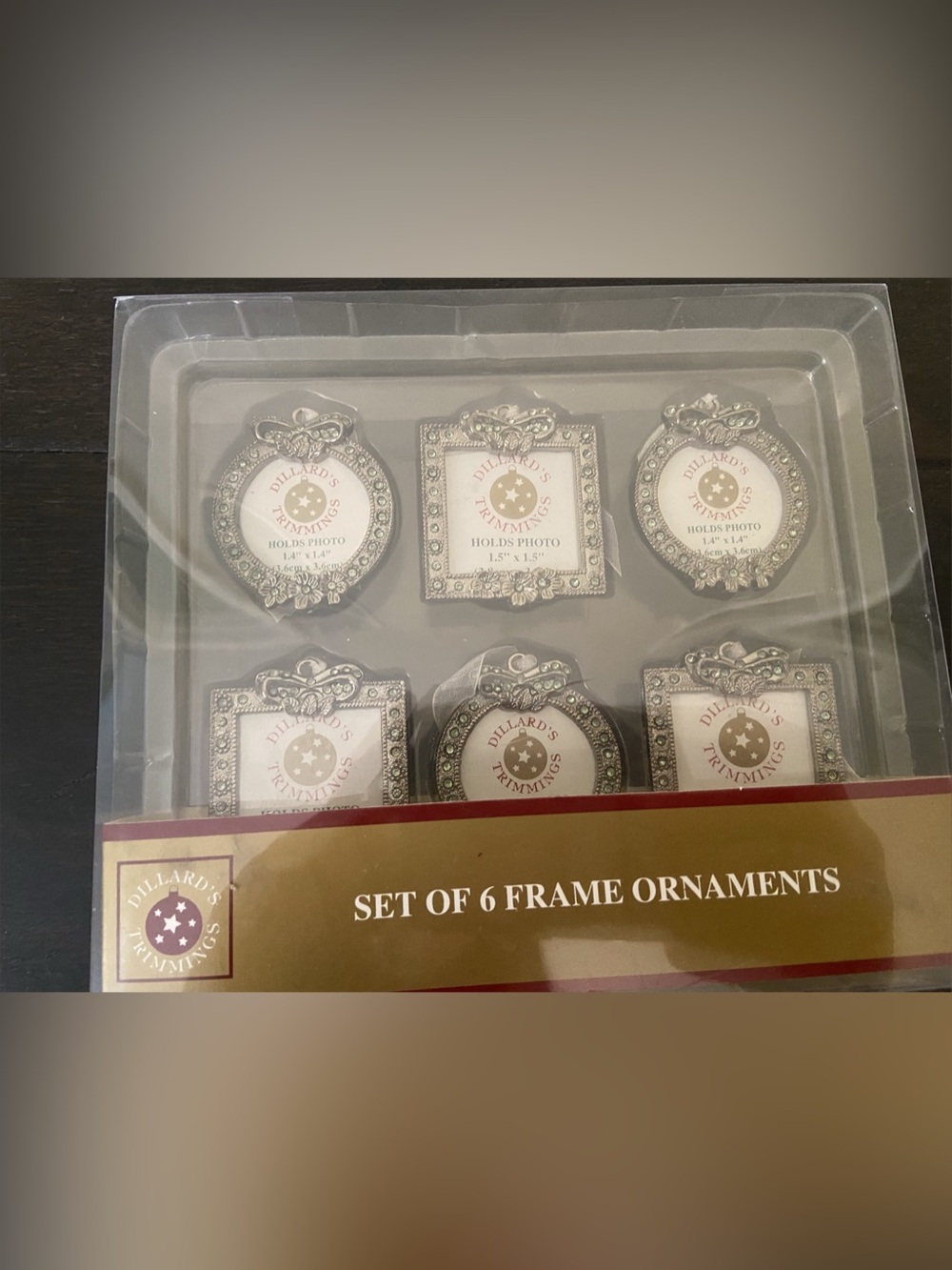 Dillard's Set of 6 Frame Ornaments NWT